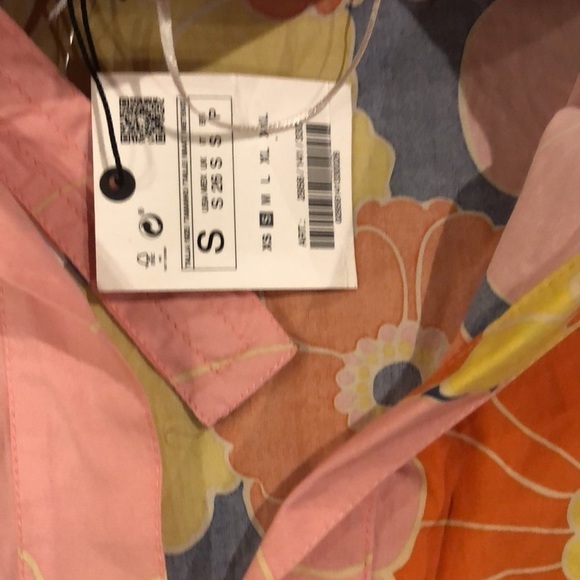 Zara Floral Printed Shirt With Hat Set S - Picture 9 of 11